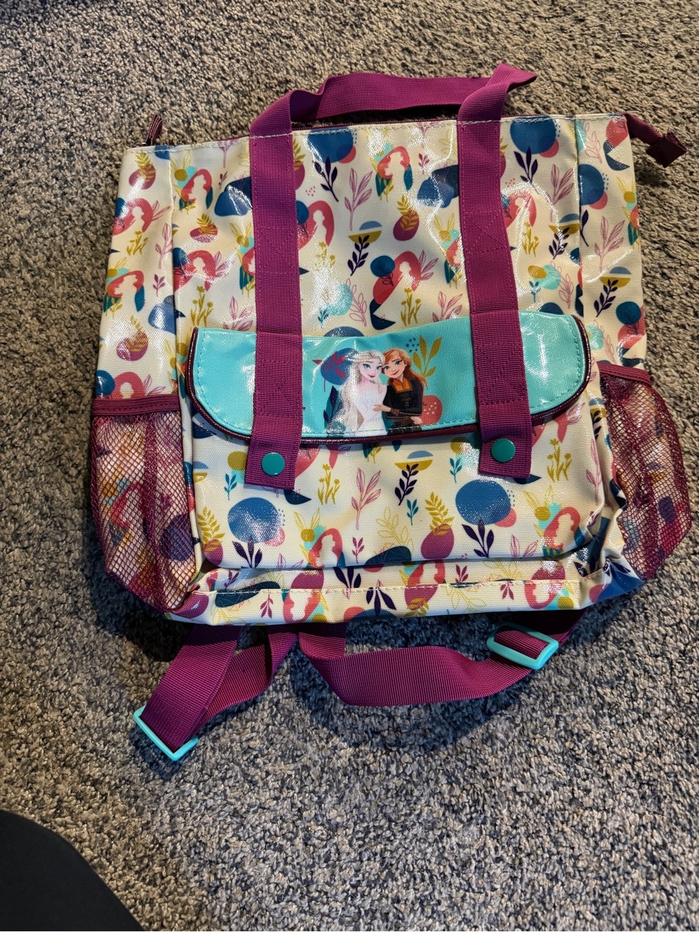 Disney Frozen Kids Backpack - White, Purple, Teal, Pink